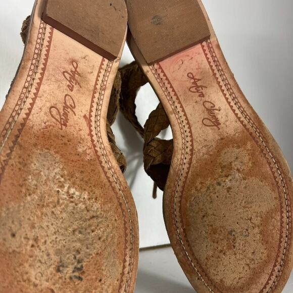 Arturo Chiang Sandals Womens 10M Brown Braided Suede Gladiator Cassie Lace-Up - Picture 10 of 10